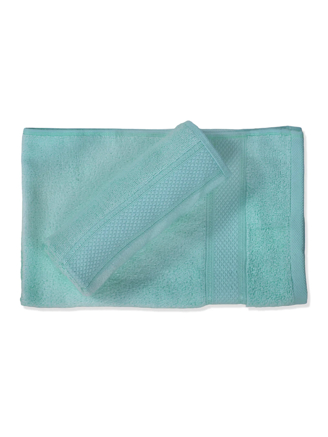 Premium Sea Green 100% Cotton Solid 525 GSM Hand Towel Amber 2 Pc Set Pvc Pack - Image 4