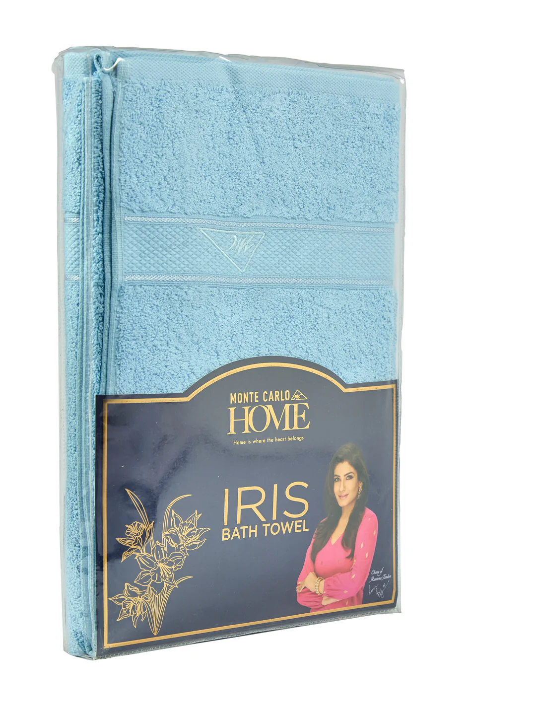 Premium Sky Blue 100% Cotton Solid 525 GSM Bath Towel Iris 1 Pc Pvc Pack - Image 9