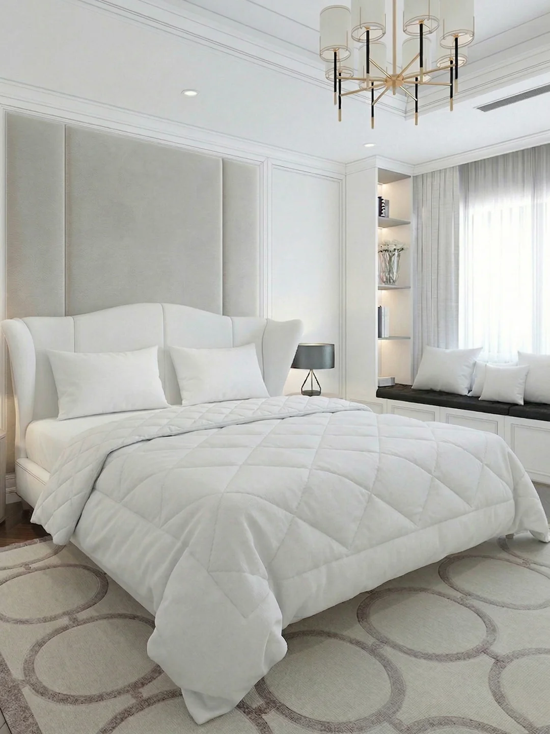 Premium Solid King Size 3 Ply 250 GSM Comforter Hotel Premium Collection Weight 2.5 kg - Image 2