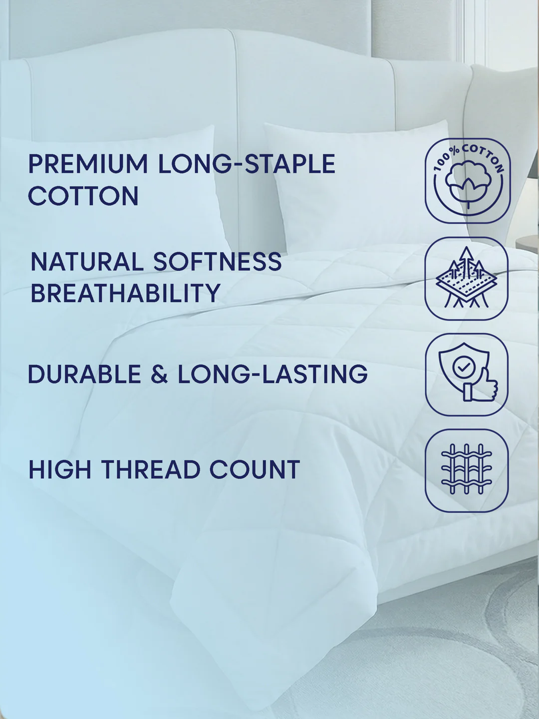 Premium Solid King Size 3 Ply 250 GSM Comforter Hotel Premium Collection Weight 2.5 kg - Image 9