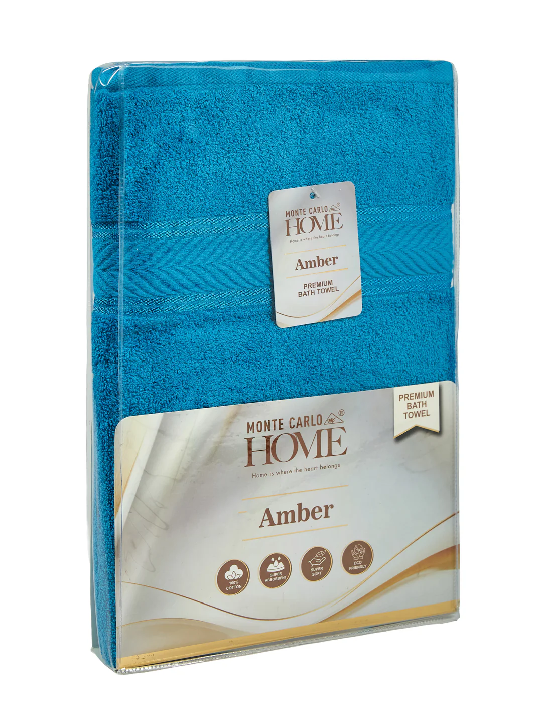 Premium Vivid Blue 100% Cotton Solid 525 GSM Bath Towel Amber 1 Pc Pvc Pack - Image 9