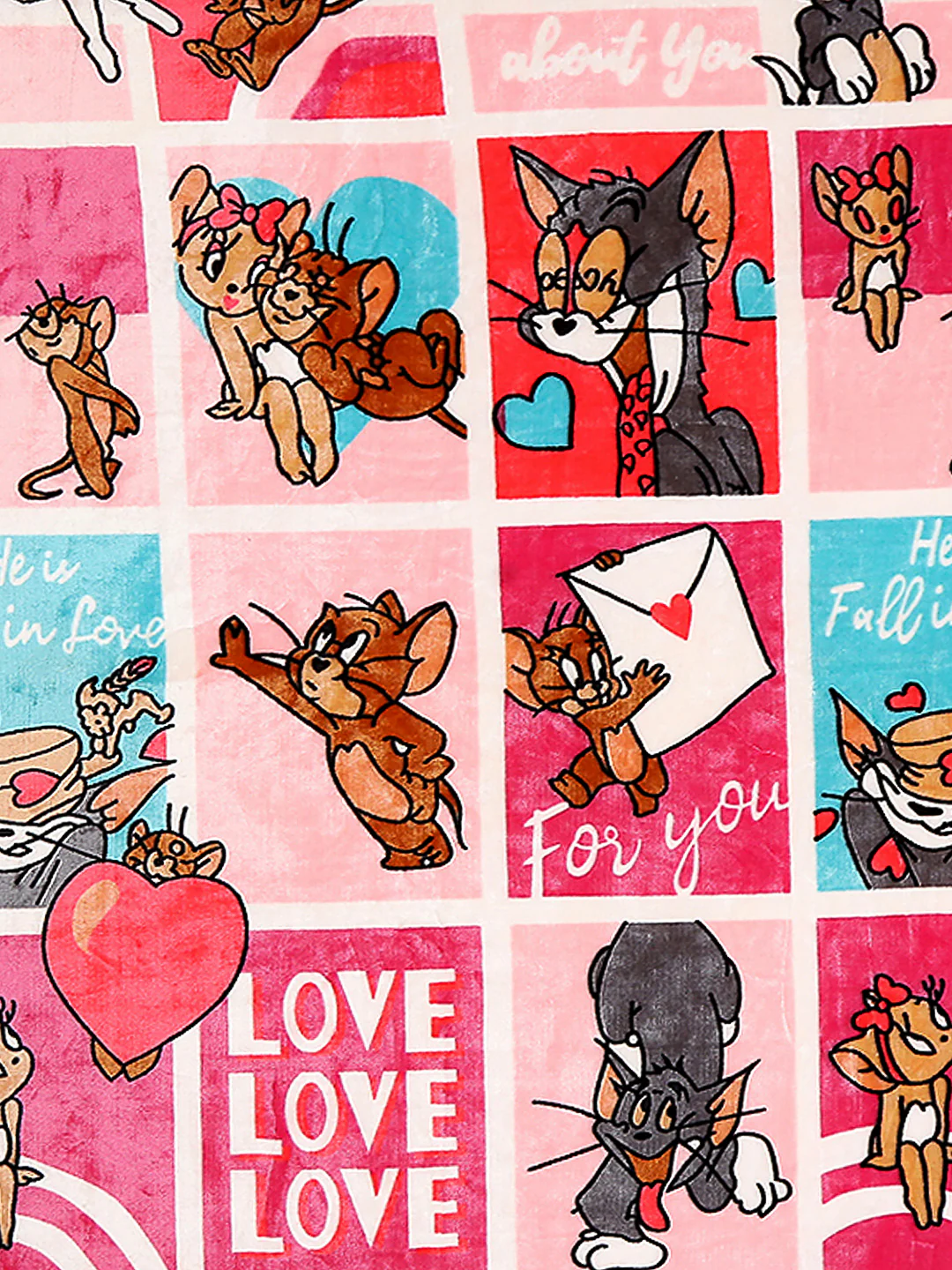 Tom and Jerry Panels Print Ultra Cozy Cartoon Network Pink Baby Blanket - Image 5