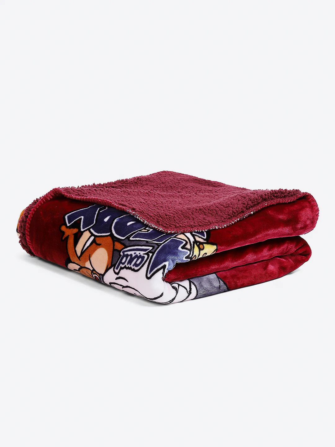 Tom and Jerry Print Soft Plush Cartoon Network Red Baby Blanket - Image 3