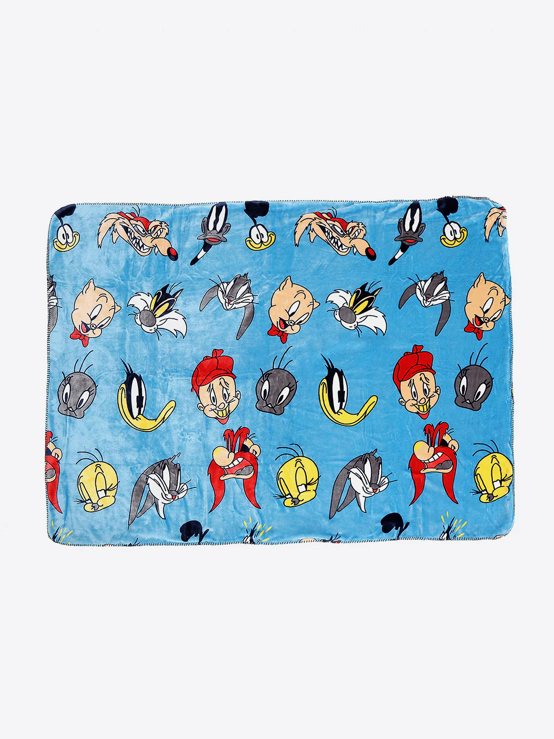 Looney Tunes Printed Plush Soft Cartoon Network Turquoise Blue Baby Blanket - Image 4