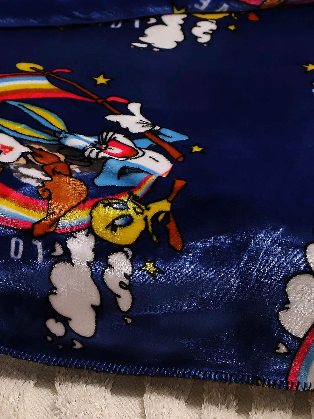 Looney Tunes Printed Ultra Soft Cartoon Network Blue Baby Blanket - Image 2