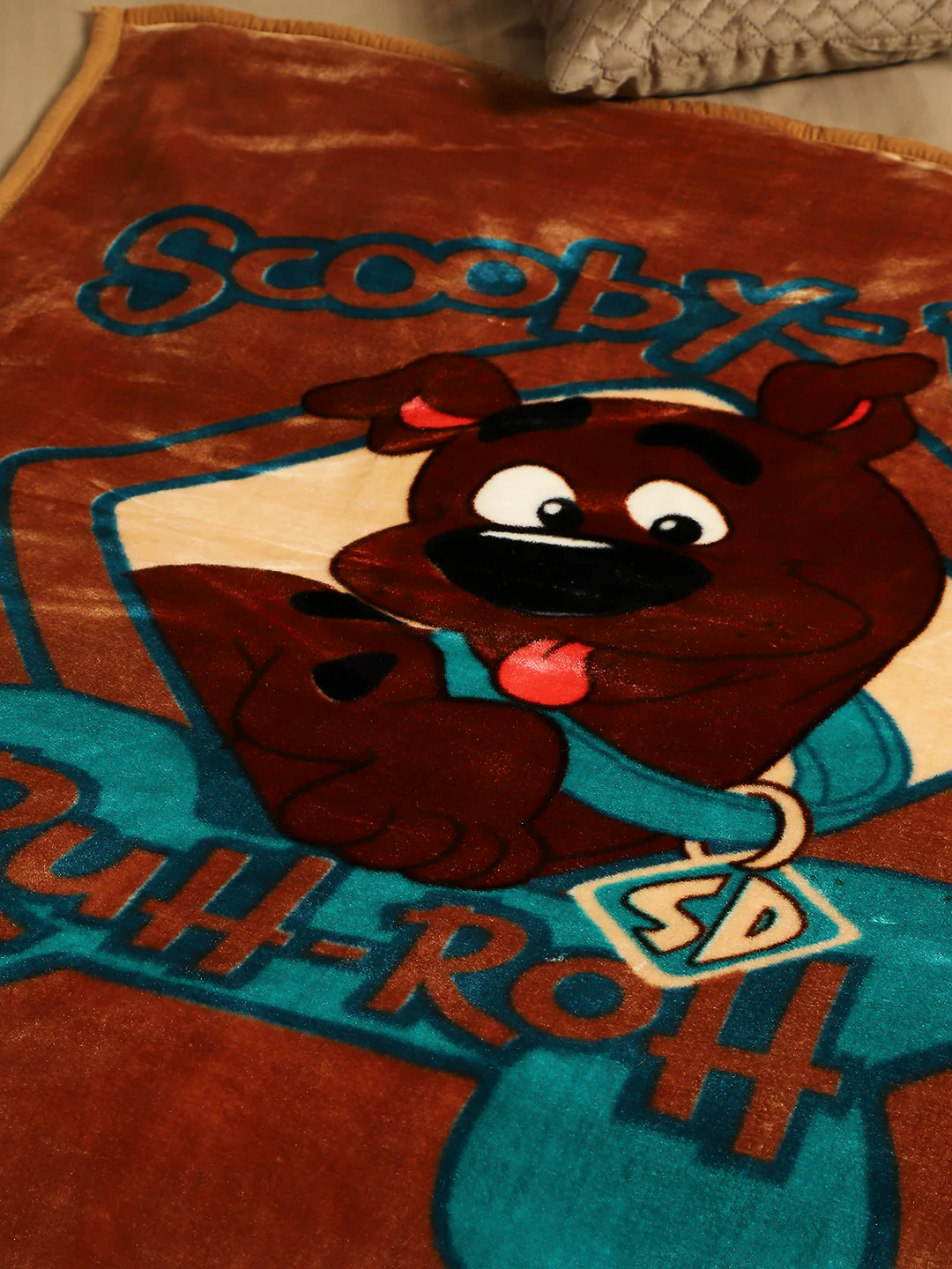 Scooby Doo Printed Soft Plush Cartoon Network Brown Baby Blanket - Image 2