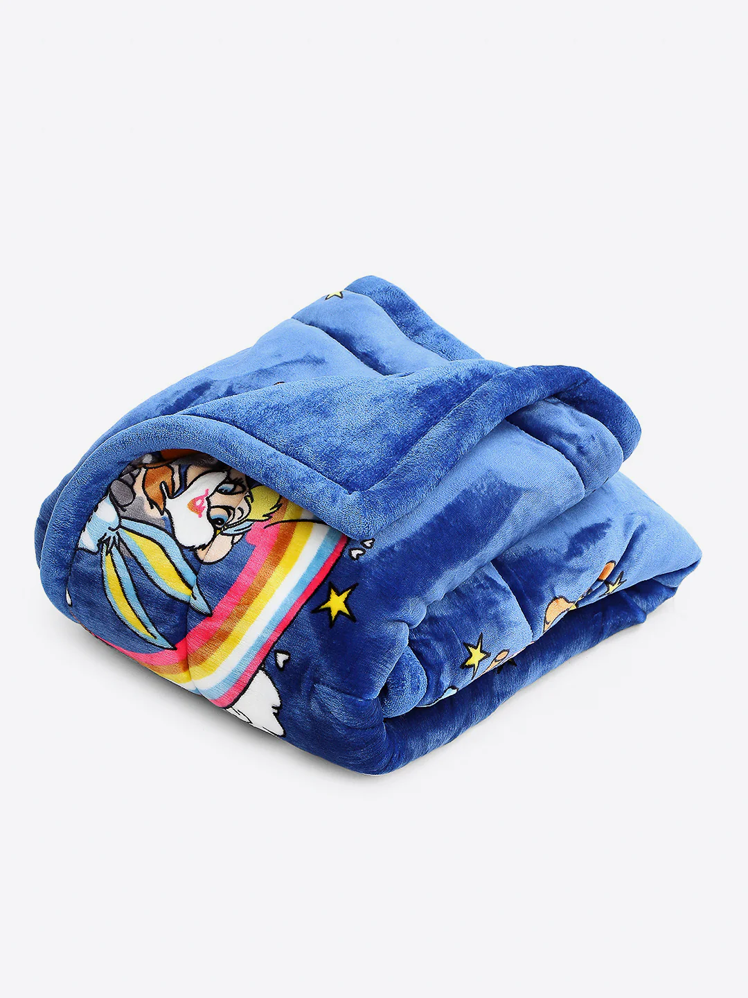 Looney Tunes Print Ultra Soft Blue Baby Blanket Set with Matching Comforter, Bedsheet, Neck Pillow, and Bolsters - Image 3