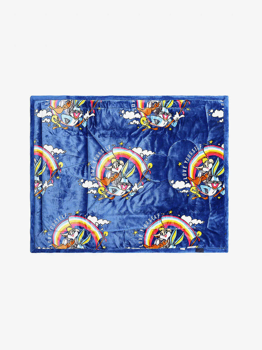 Looney Tunes Print Ultra Soft Blue Baby Blanket Set with Matching Comforter, Bedsheet, Neck Pillow, and Bolsters - Image 4