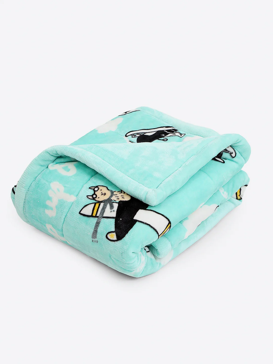Printed Baby Blanket 3 Ply, 1609 GSM 5Pcs Set (1 Baby Comforter, 1 Bedsheet, 1 Neck Pillow & 2 Bolster) - Image 3