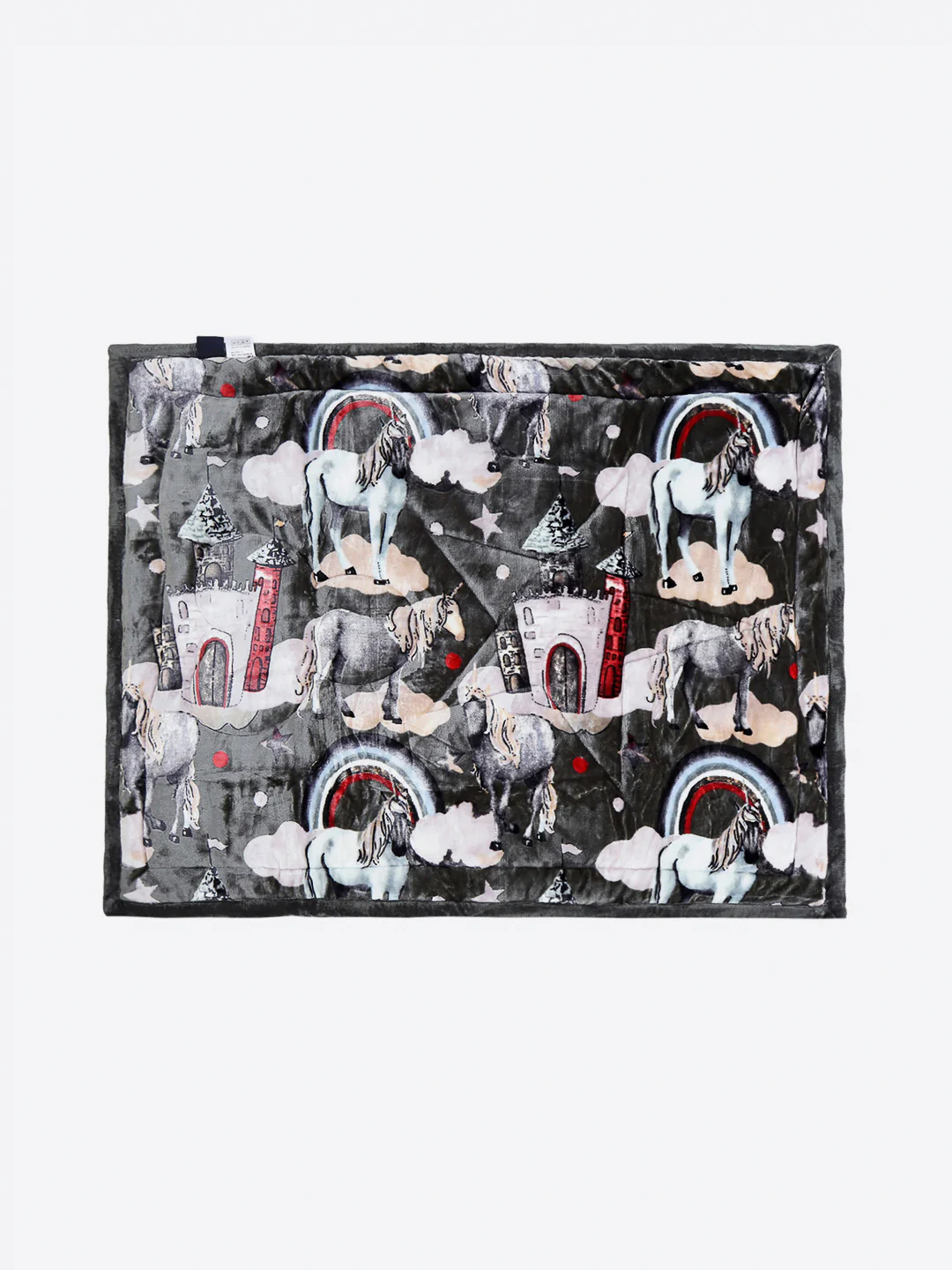 Graphic Print Soft Plush Grey Baby Blanket Set with Matching Comforter, Bedsheet, Neck Pillow, and Bolsters - Image 4