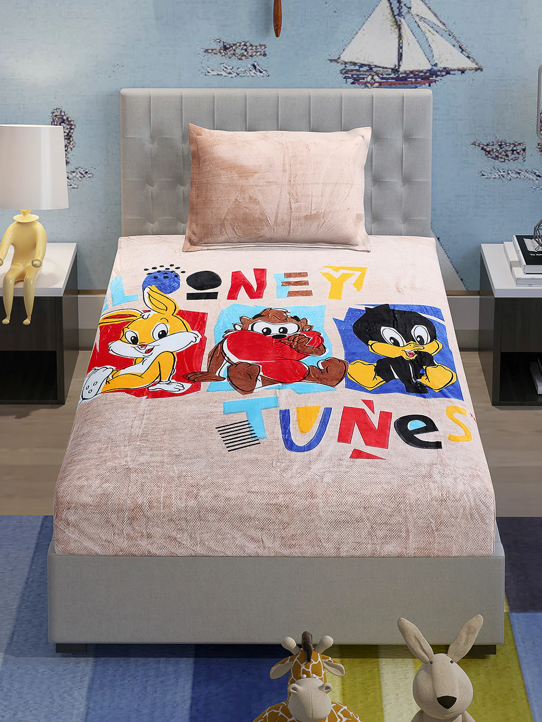Printed Baby Winter Bedsheet 1 Ply, 370 GSM, 1.3 kg (Super Hero) - Image 2