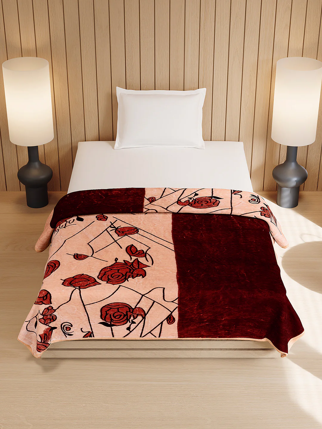 Printed Double Bed 1 Ply, 540 GSM Blanket for Winter - (Relation PVC) - Image 3