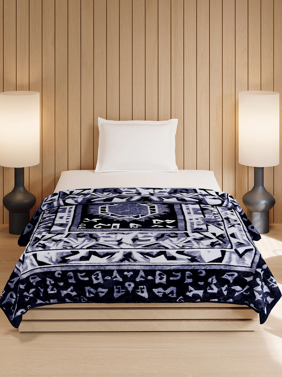 Printed Double Bed 1 Ply, 540 GSM Blanket for Winter - (Relation PVC) - Image 2