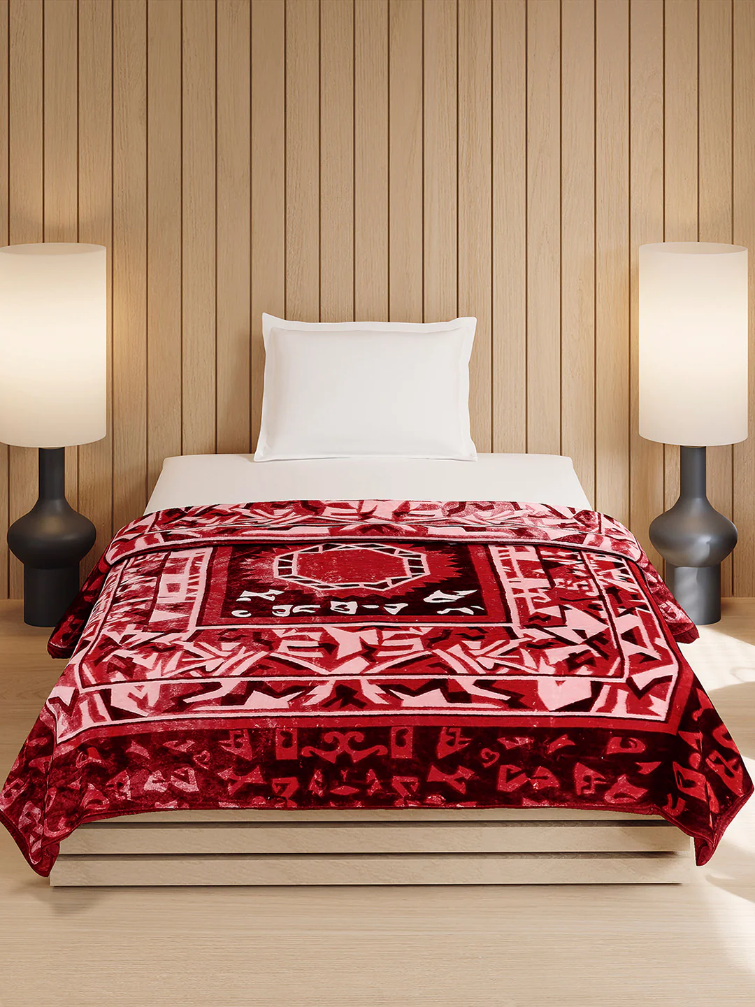 Printed Double Bed 1 Ply, 540 GSM Blanket for Winter - (Relation PVC) - Image 2