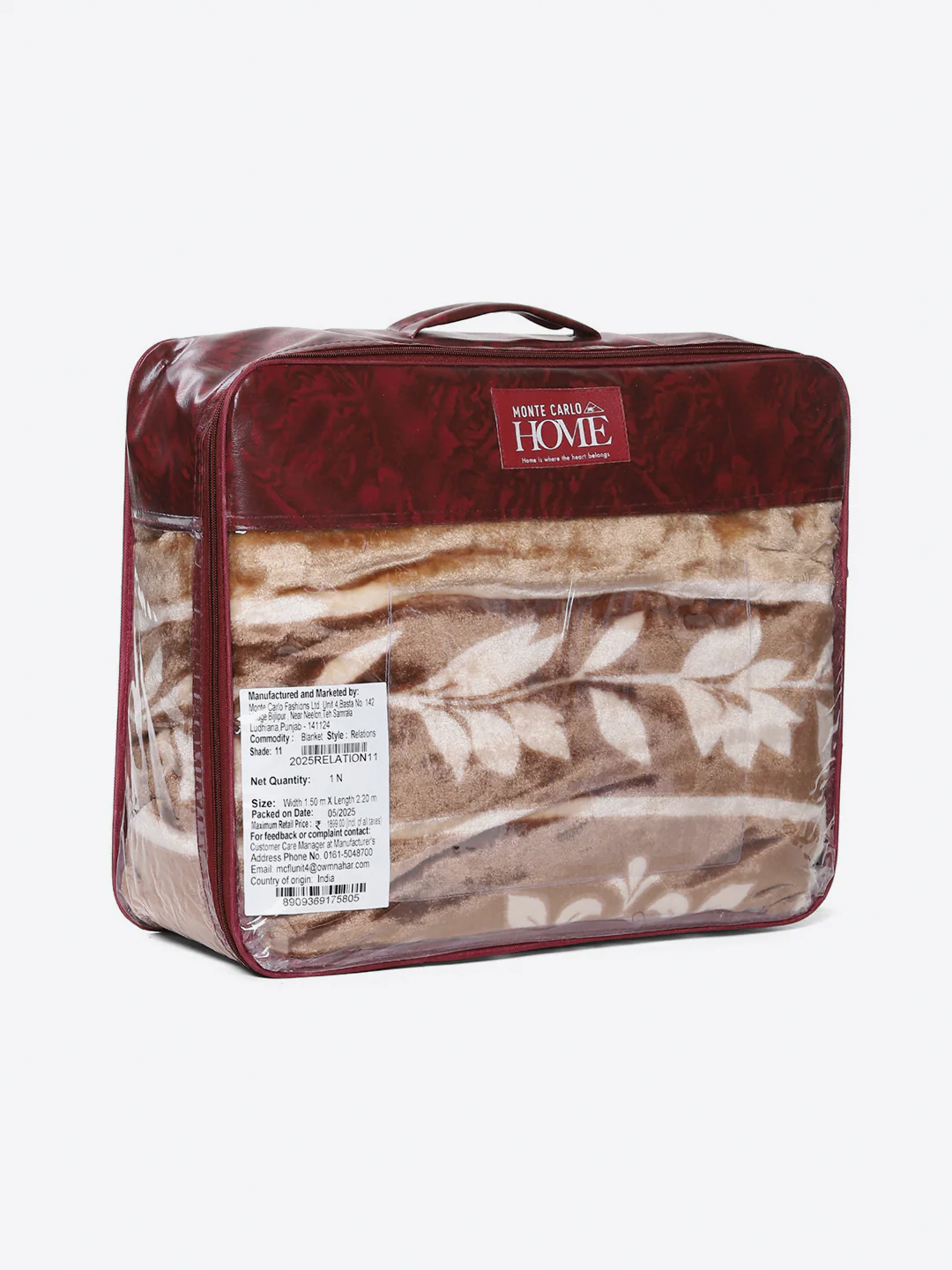 Printed Double Bed 1 Ply, 540 GSM Blanket for Winter - (Relation PVC) - Image 8
