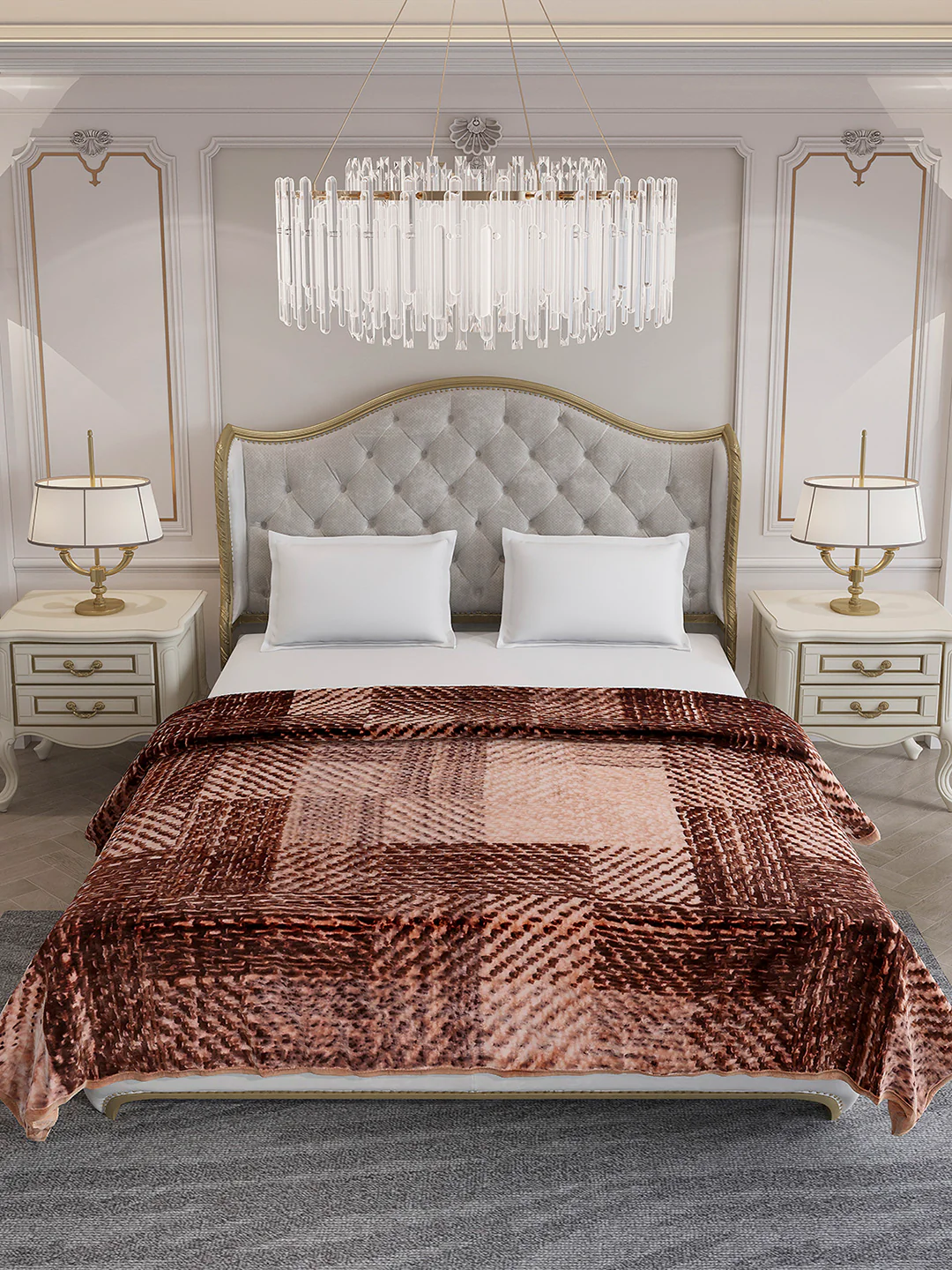 Printed Double Bed 1 Ply, 606 GSM Blanket for Winter - (Denny PVC) - Image 3