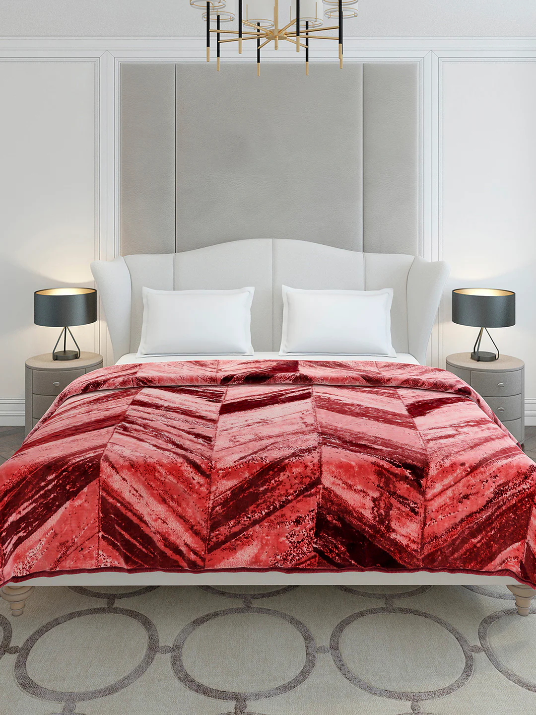 Printed Double Bed 1 Ply, 606 GSM Blanket for Mild Winter - (Denny PVC) - Image 2
