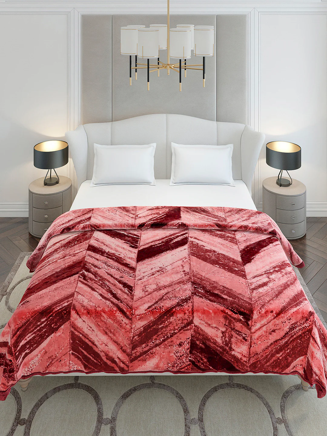 Printed Double Bed 1 Ply, 606 GSM Blanket for Mild Winter - (Denny PVC) - Image 3