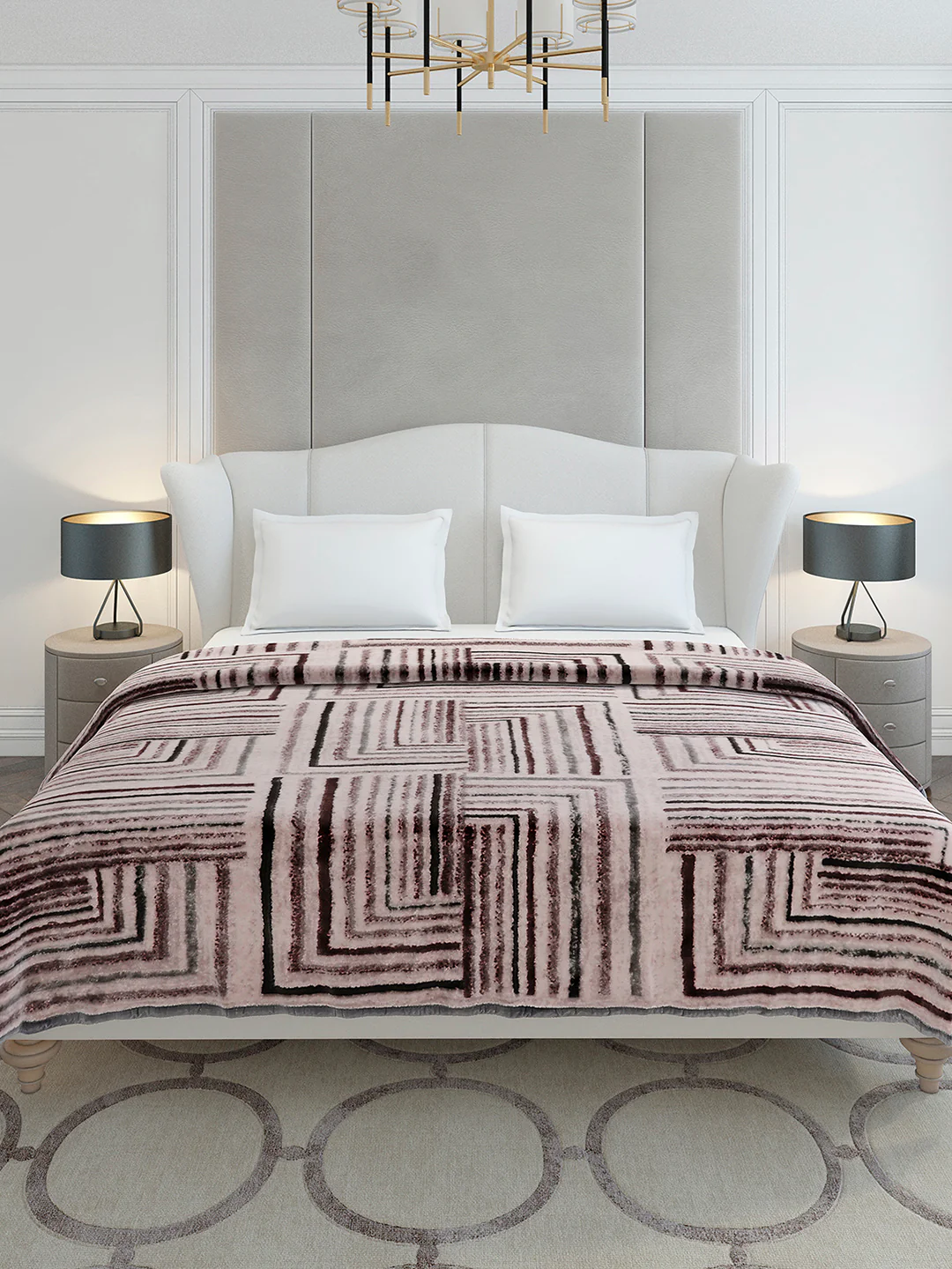 Printed Double Bed 1 Ply, 606 GSM Blanket for Mild Winter - (Denny PVC) - Image 2