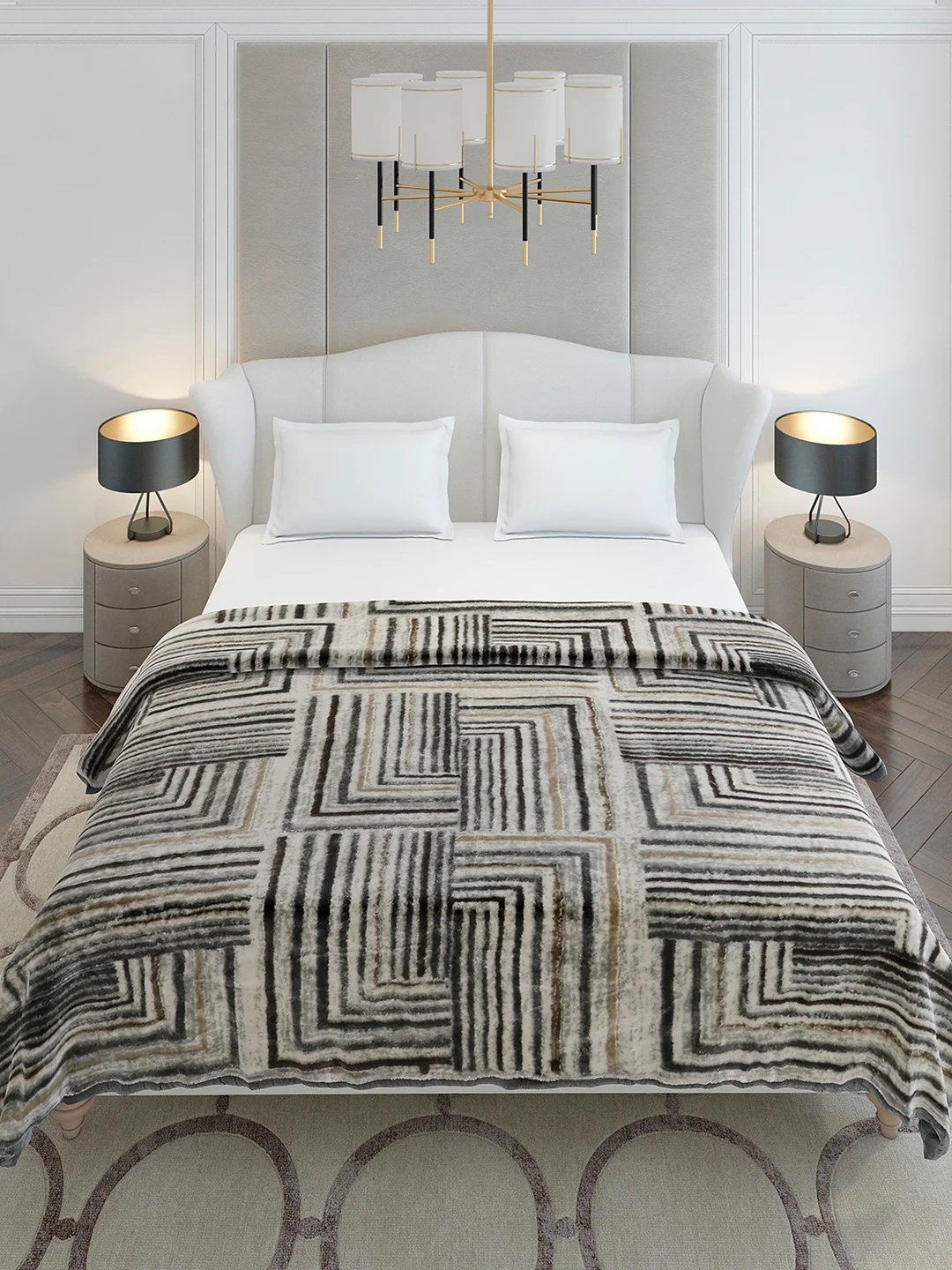 Printed Double Bed 1 Ply, 606 GSM Blanket for Mild Winter - (Denny PVC) - Image 3