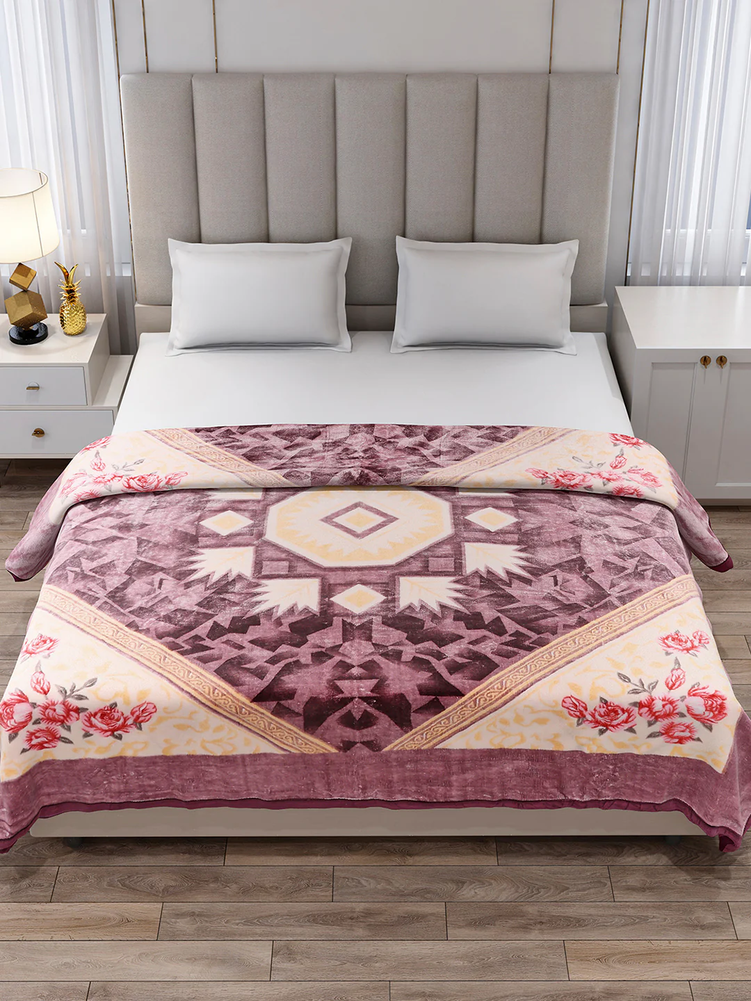 Printed Double Bed 1 Ply Blanket for Mild Winter - (Regal) - Image 3