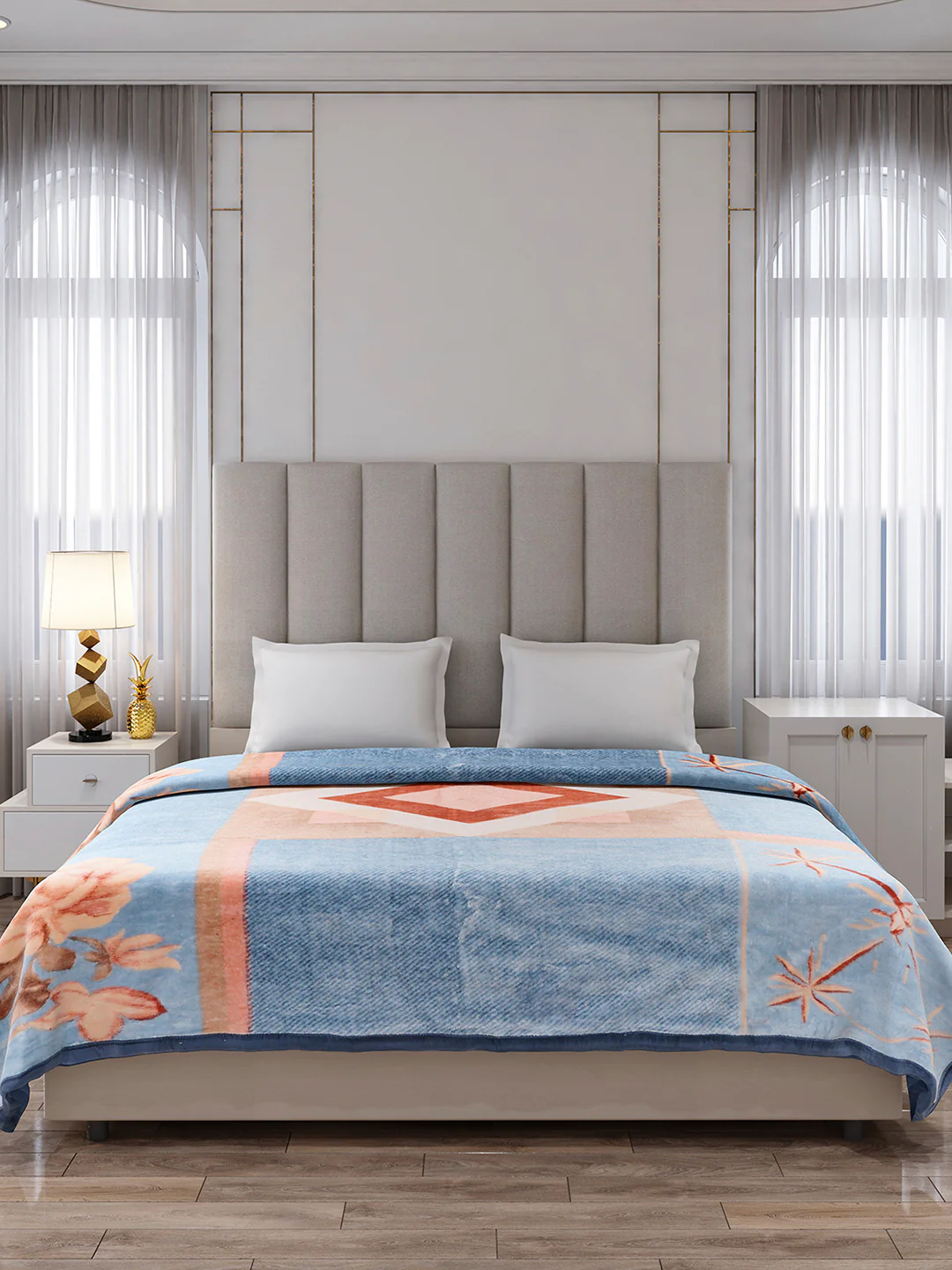 Printed Double Bed 1 Ply Blanket for Mild Winter - (Regal) - Image 2