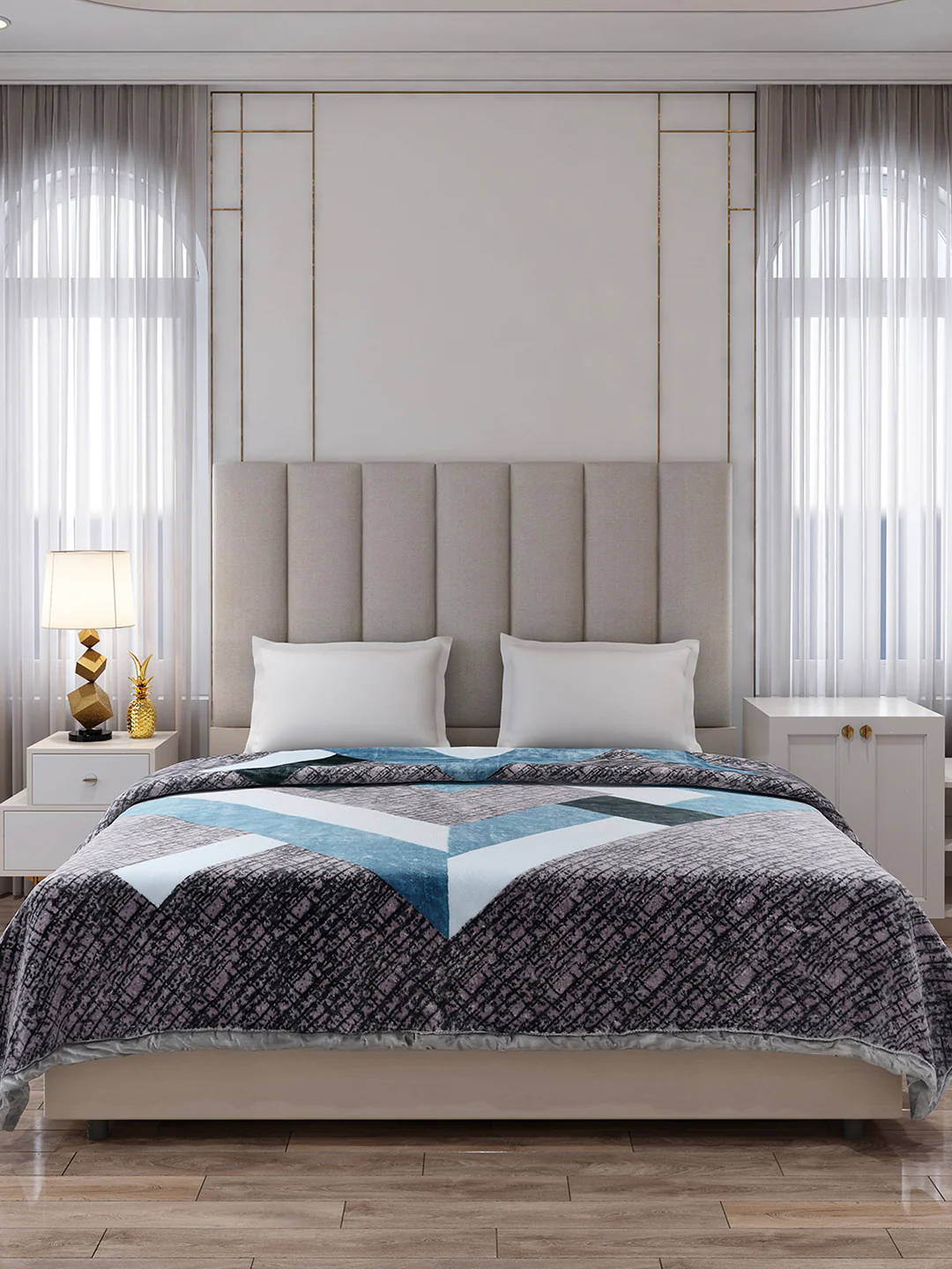 Printed Double Bed 1 Ply Blanket for Mild Winter - (Regal) - Image 2
