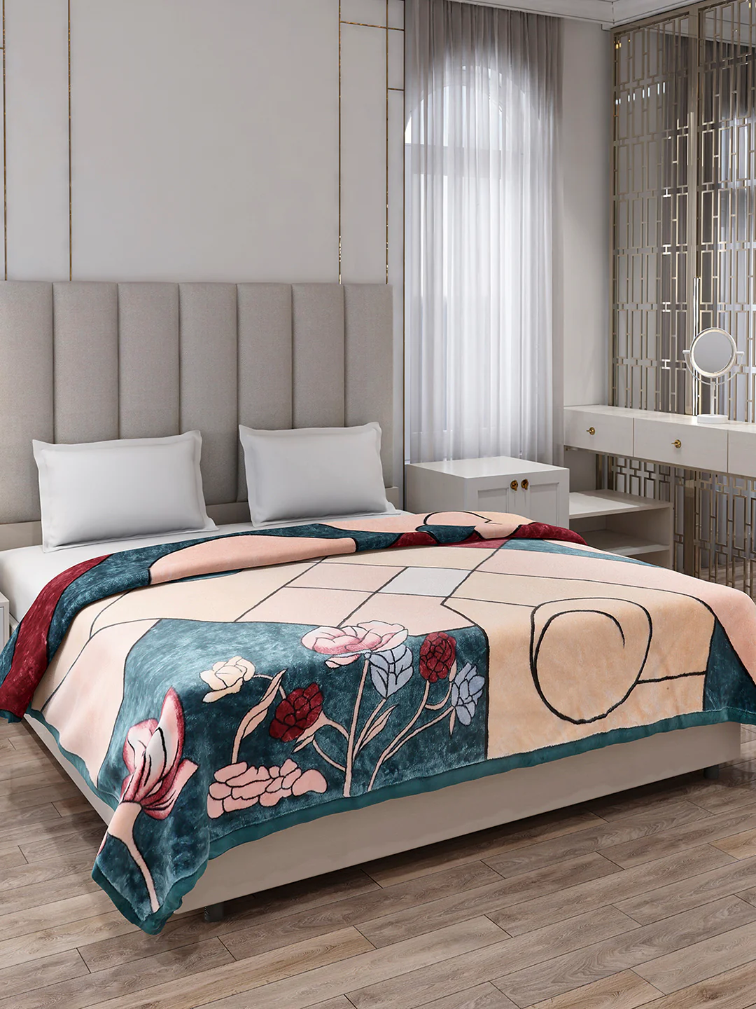 Printed Double Bed 1 Ply Blanket for Mild Winter - (Regal) - Image 4