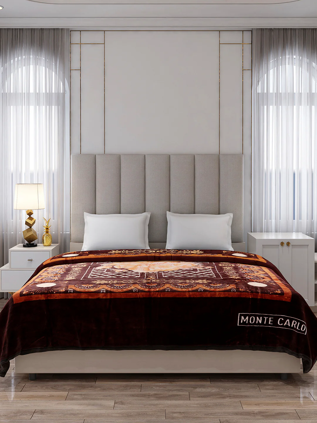 Printed Double Bed 1 Ply, 530 GSM Super Soft Blanket for Mild Winter - (Roman Plus) - Image 2