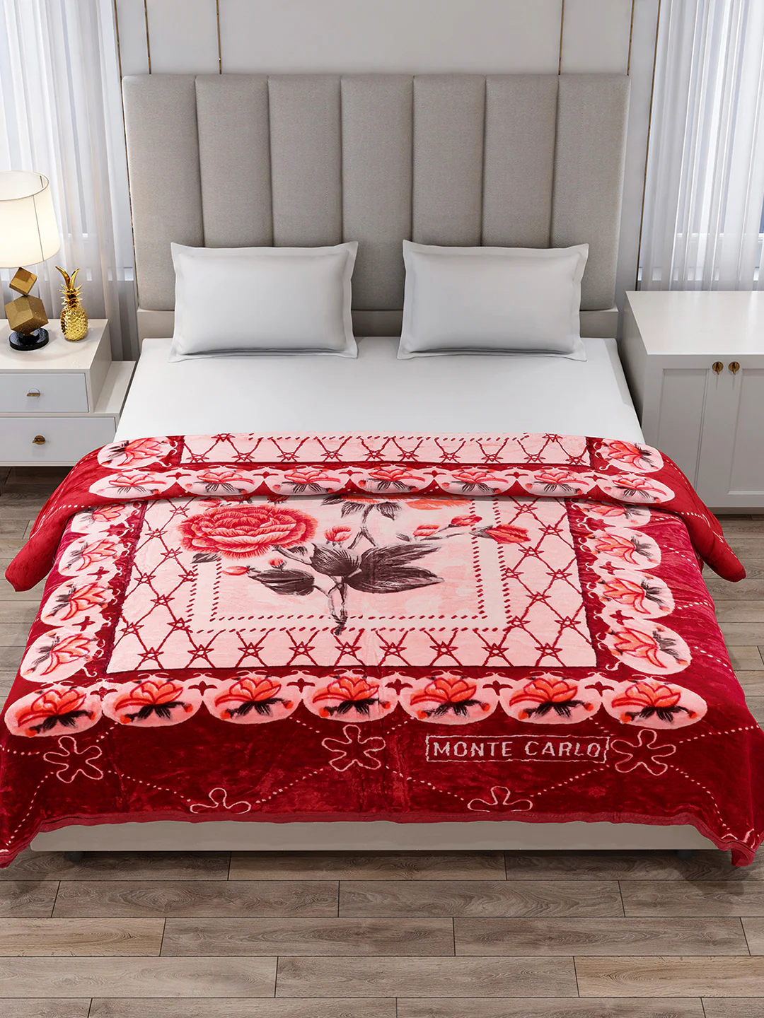 Printed Double Bed 1 Ply, 530 GSM Super Soft Blanket for Mild Winter - (Roman Plus) - Image 3