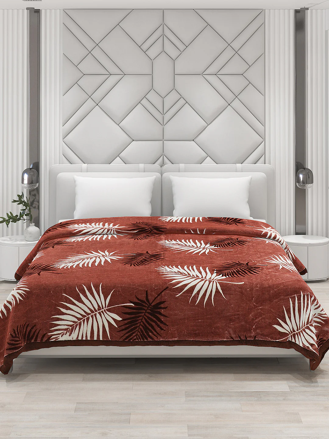 Printed Double Bed 1041 GSM Blanket Apricot 2 Ply (Weight 5.5 kg) - Image 2
