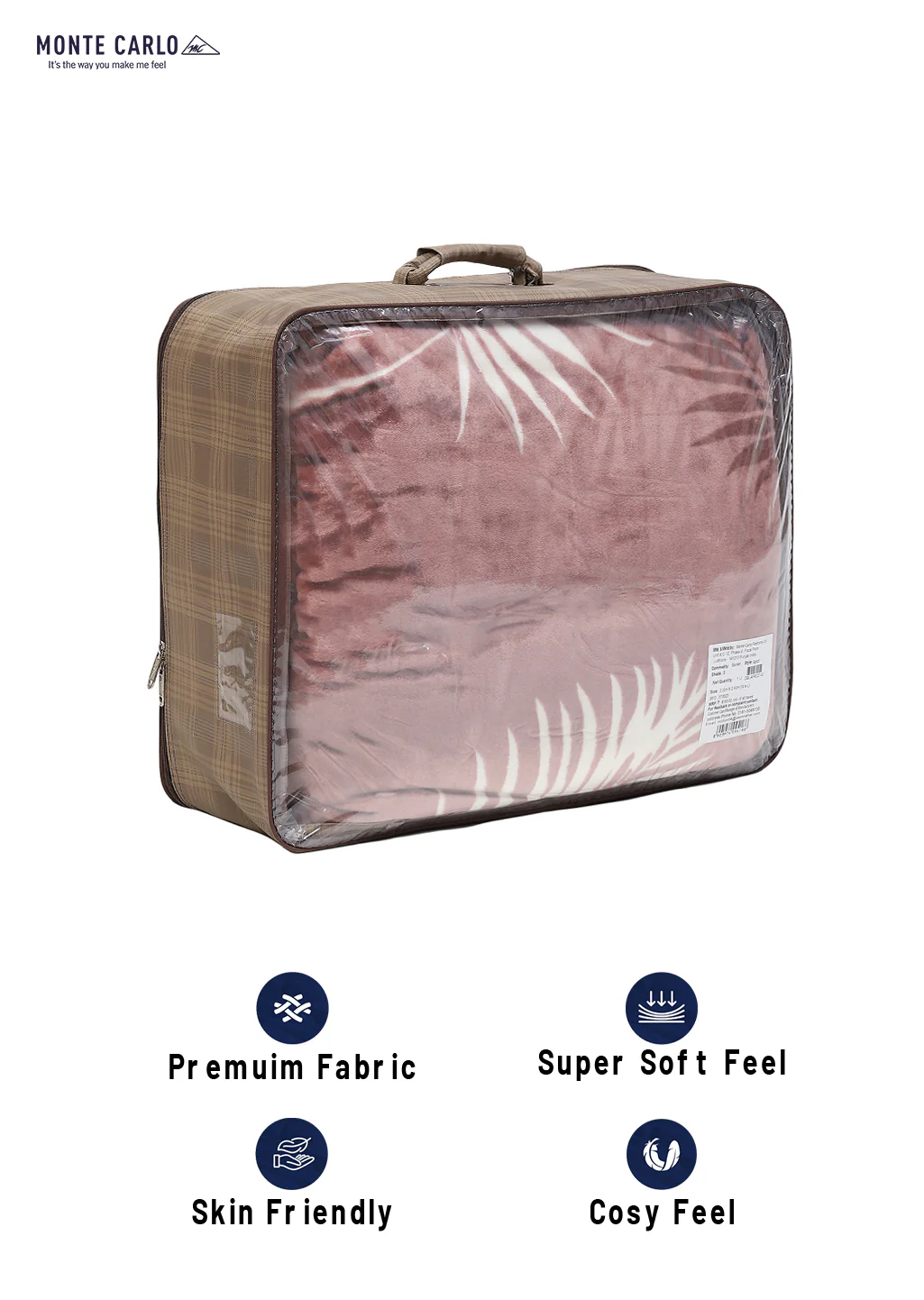 Printed Double Bed 1041 GSM Blanket Apricot 2 Ply (Weight 5.5 kg) - Image 8