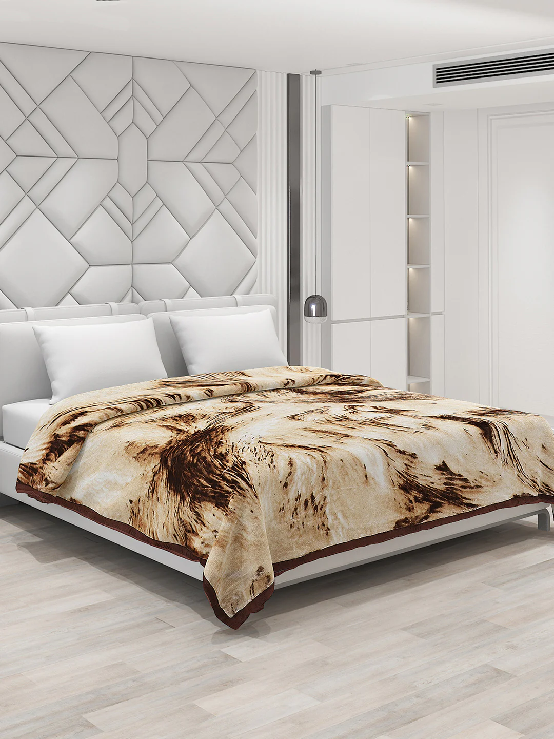 Printed Double Bed 1041 GSM Blanket Apricot 2 Ply (Weight 5.5 kg) - Image 4