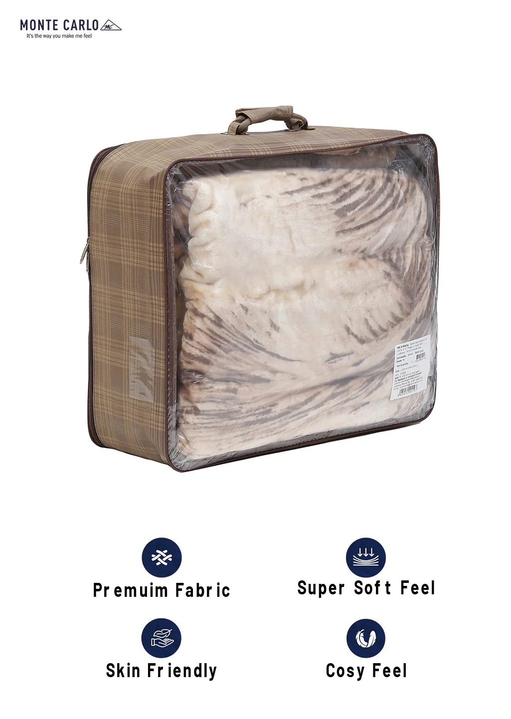 Printed Double Bed 1041 GSM Blanket Apricot 2 Ply (Weight 5.5 kg) - Image 8
