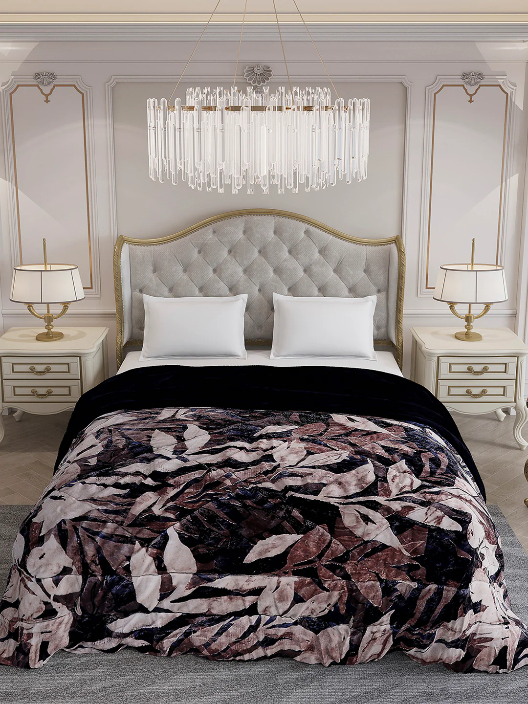Printed Double Bed 1061 GSM Comforter for Winter - (Wisdom Gold) - Image 3
