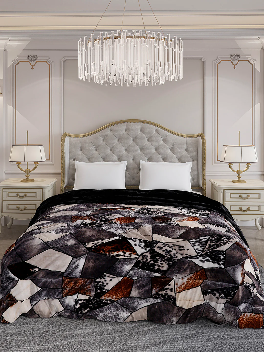 Printed Double Bed 1061 GSM Comforter for Winter - (Wisdom Gold) - Image 2