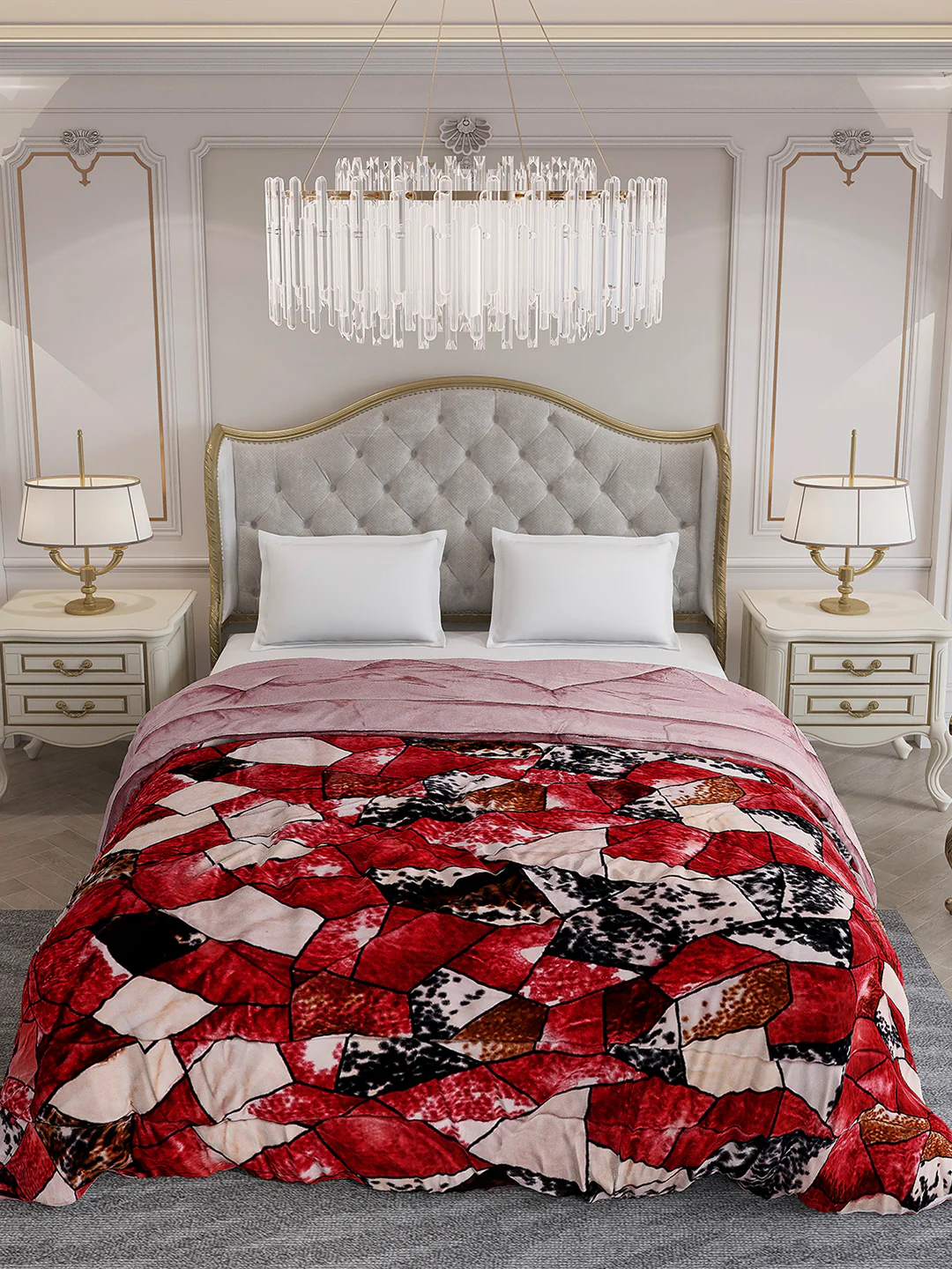 Printed Double Bed 1061 GSM Comforter for Winter - (Wisdom Gold) - Image 2