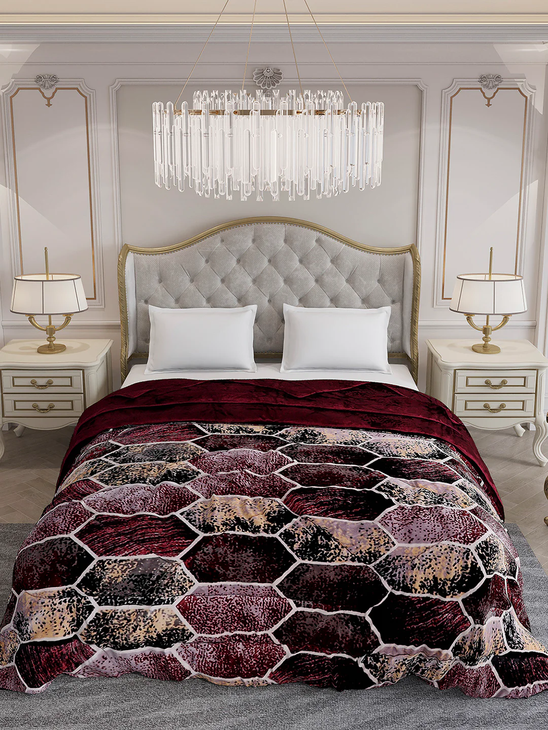 Printed Double Bed 1061 GSM Comforter for Winter - (Wisdom Gold) - Image 3