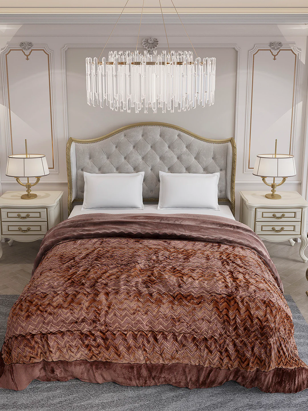 Printed Double Bed 1078 GSM Comforter for Winter - (Delicate) - Image 3