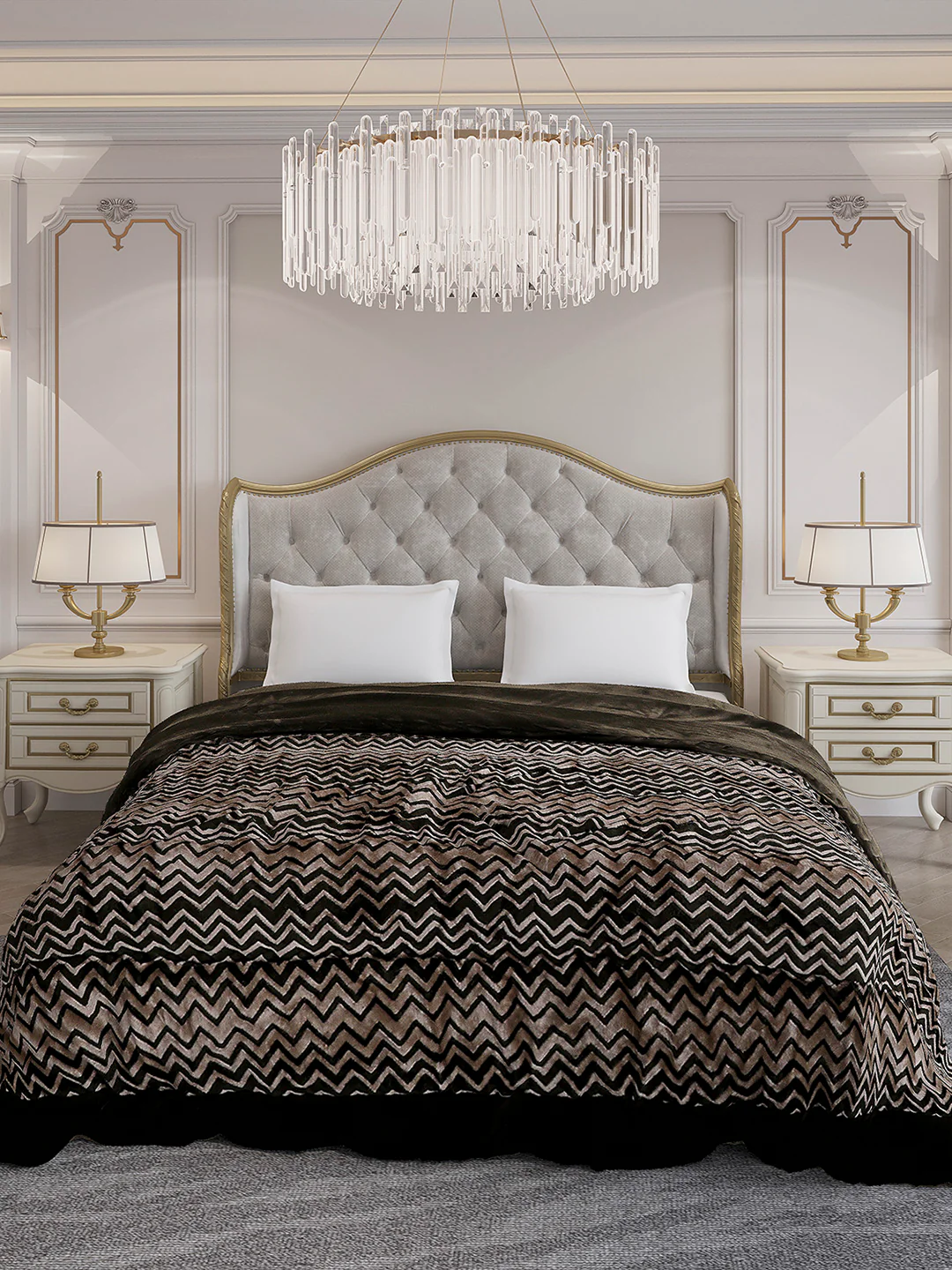 Printed Double Bed 1078 GSM Comforter for Winter - (Delicate) - Image 2