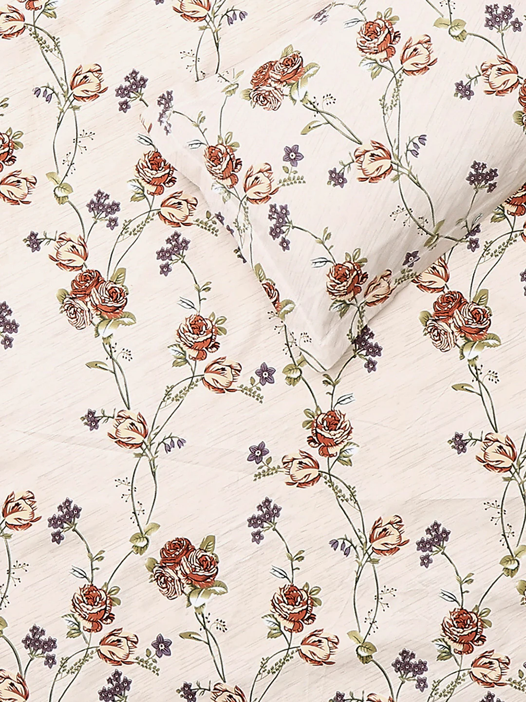 Printed Double Bed 130 GSM 4 Pc Bedding Set (1 Bedsheet, 1 AC Comforter & 2 Pillow Cover) - Image 9