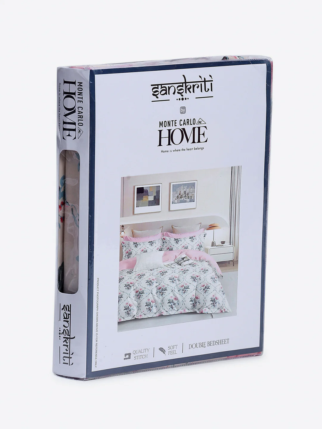Printed Double Bed 130 GSM 4 Pc Bedding Set (1 Bedsheet, 1 AC Comforter & 2 Pillow Cover) - Image 13