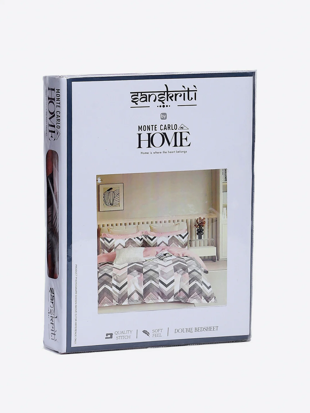 Printed Double Bed 130 GSM 4 Pc Bedding Set (1 Bedsheet, 1 AC Comforter & 2 Pillow Cover) - Image 13
