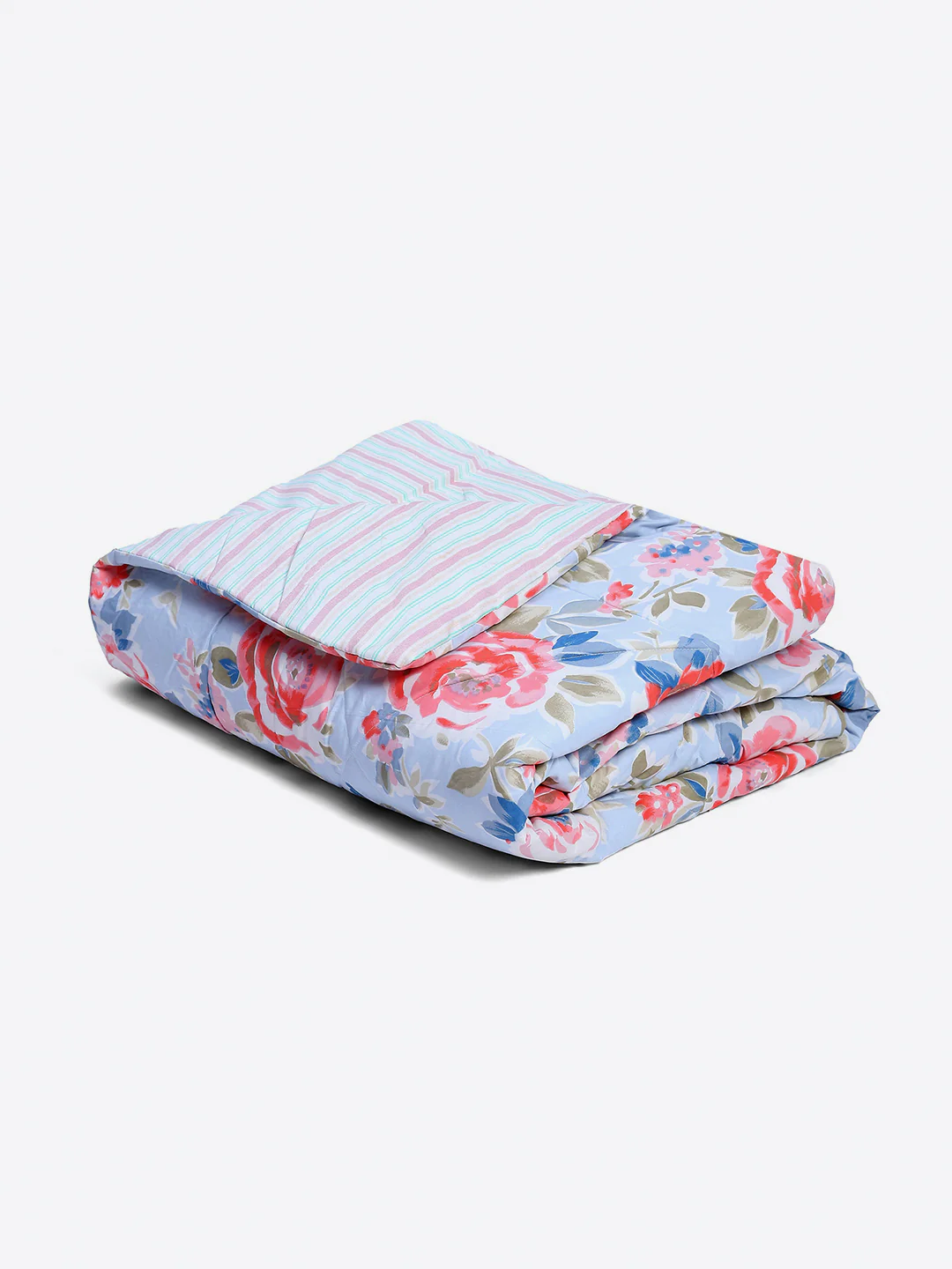 Printed Double Bed 130 GSM 4 Pc Bedding Set (1 Bedsheet, 1 AC Comforter & 2 Pillow Cover) - Image 6