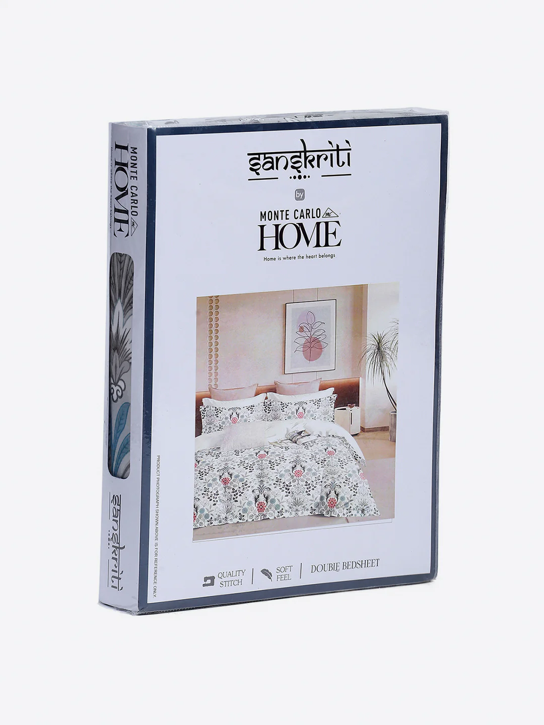 Printed Double Bed 130 GSM 4 Pc Bedding Set (1 Bedsheet, 1 AC Comforter & 2 Pillow Cover) - Image 13