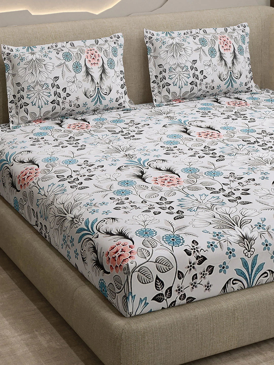 Printed Double Bed 130 GSM 4 Pc Bedding Set (1 Bedsheet, 1 AC Comforter & 2 Pillow Cover) - Image 8