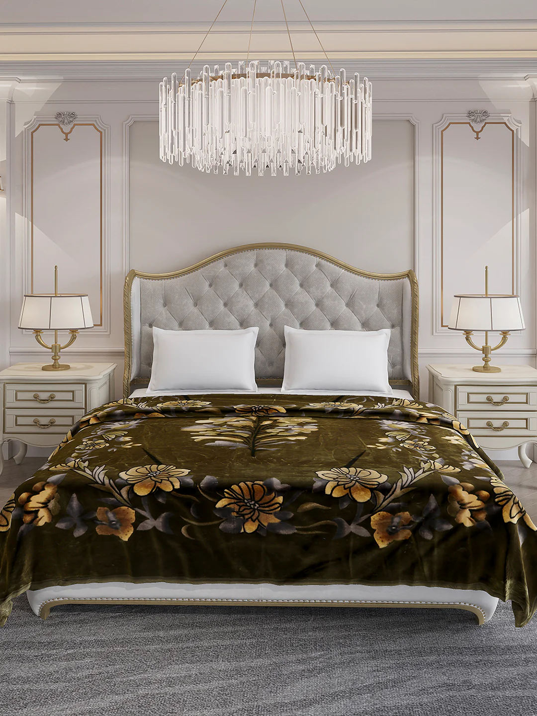 Printed Double Bed 2 Ply, 1042 GSM Blanket for Winter - (Emilia) - Image 2