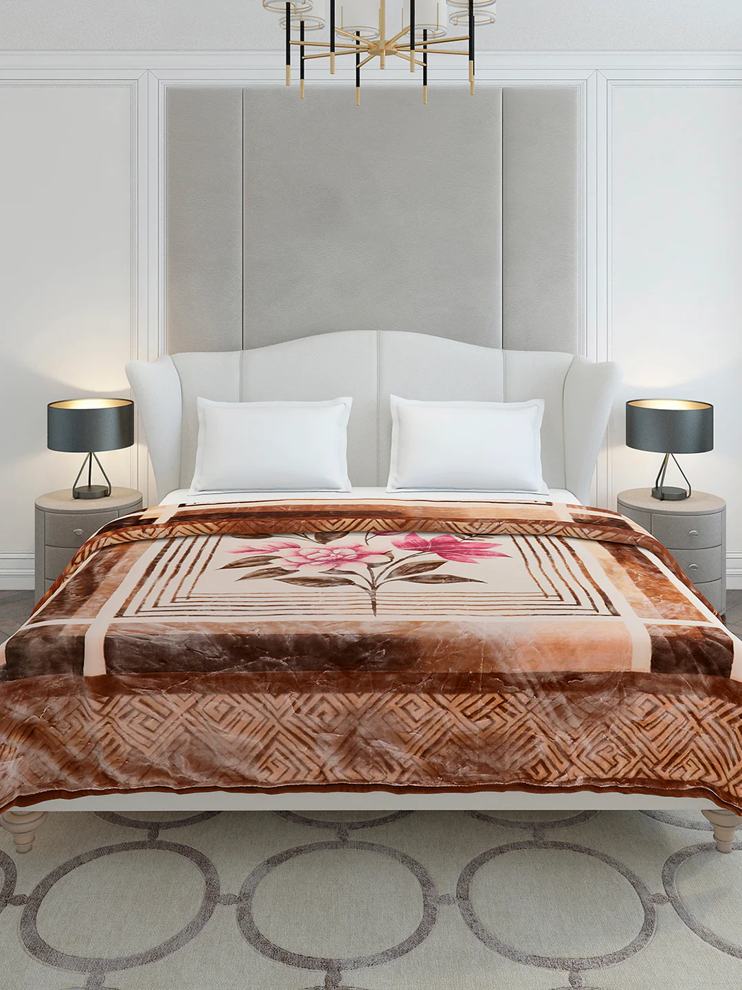 Printed Double Bed 2 Ply, 1136 GSM Embossed Blanket for Heavy Winter - (Commander) - Image 2