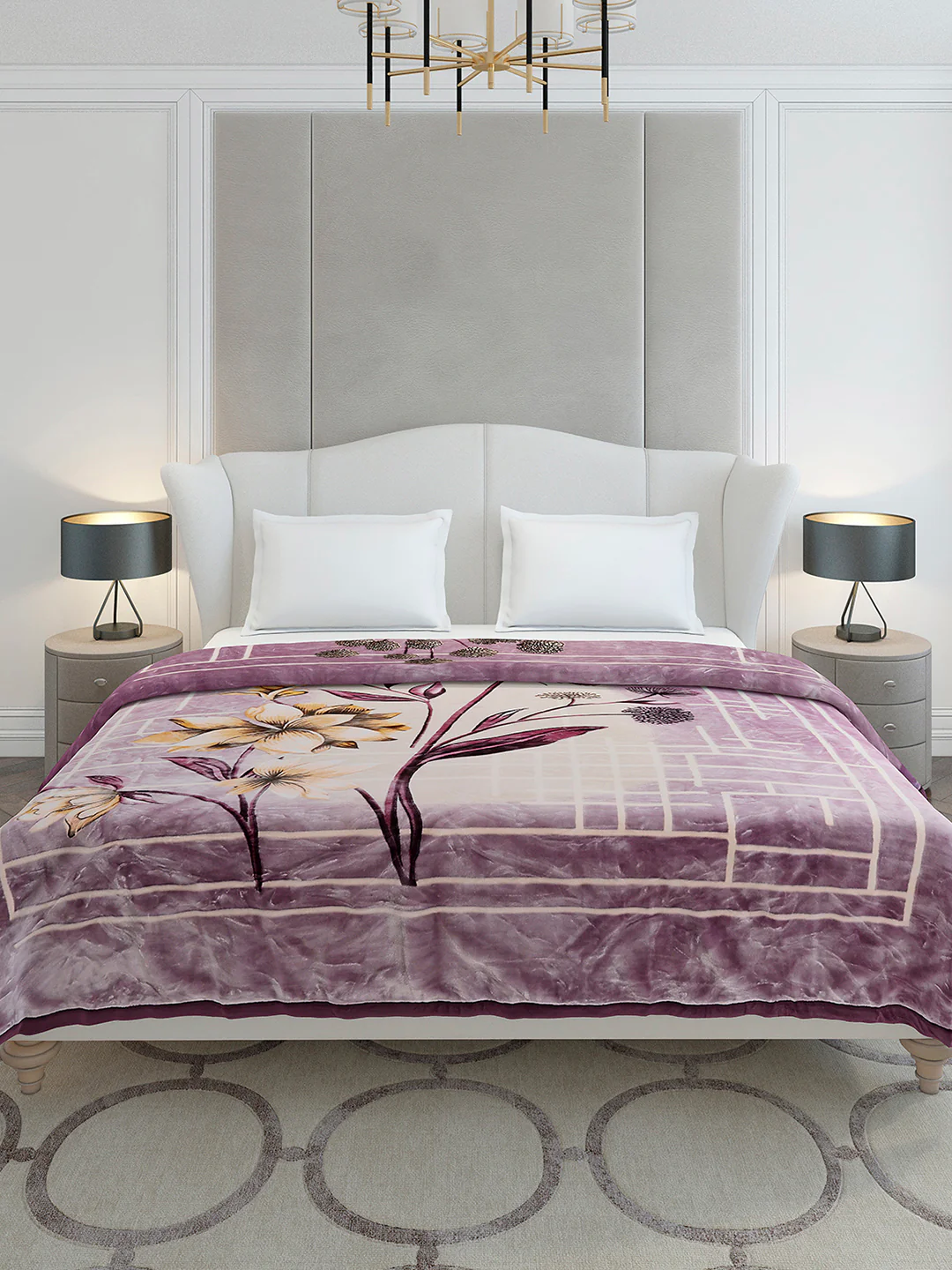 Printed Double Bed 2 Ply, 1136 GSM Embossed Blanket for Heavy Winter - (Commander) - Image 2