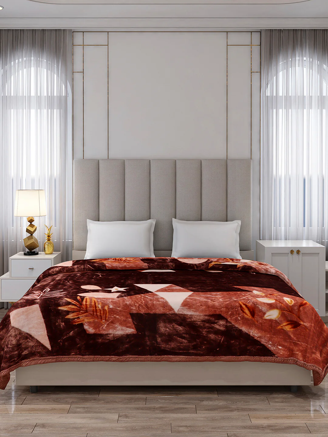 Printed Double Bed 2 Ply, 871 GSM Blanket for Heavy Winter - (Moon Valley Box) - Image 2